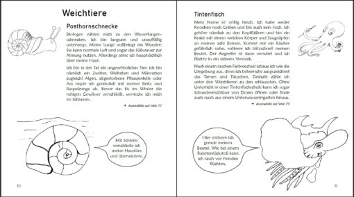 Ausmalspaß + Wissen: Fantatiere. Malbuch ab 6 Jahre. SOWAS!-Reihe (Innenansicht)