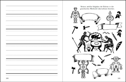 Von Alpha bis Omega - Ein Übungsbuch mit bildhaften Merkhilfen zum altgriechischen Alphabet für Eltern, Schüler und Schlaumeier (Innenansicht)