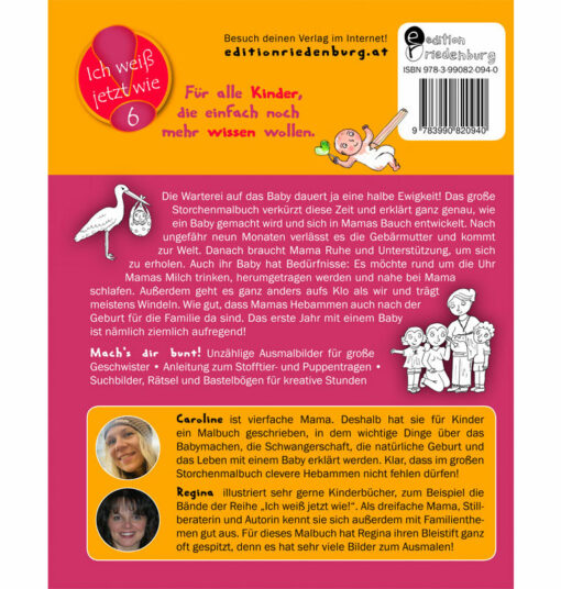 Das große Storchenmalbuch - Mach's dir bunt! Hebammenwissen für Kinder zum Thema Babys machen, kriegen, haben
