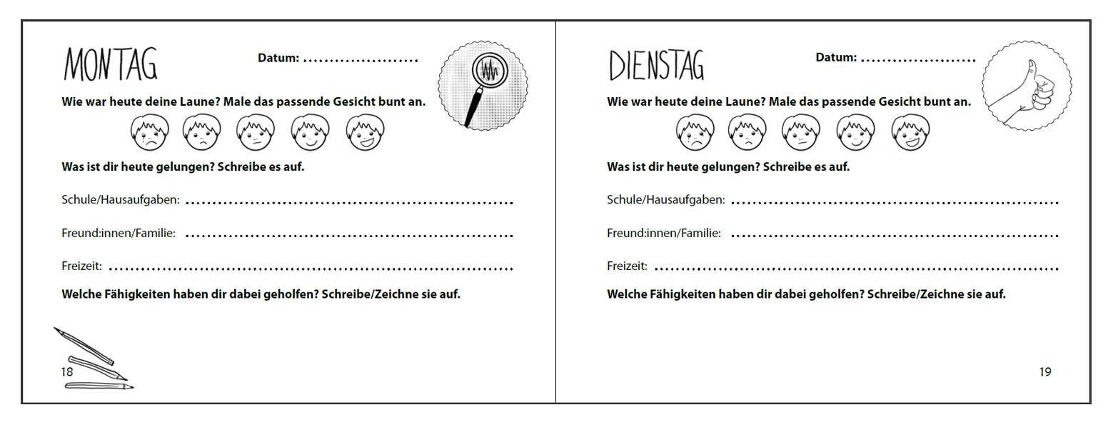 Supergut mit ADHS - Das Turbo-Tagebuch für deine Ressourcen (Innenansicht)