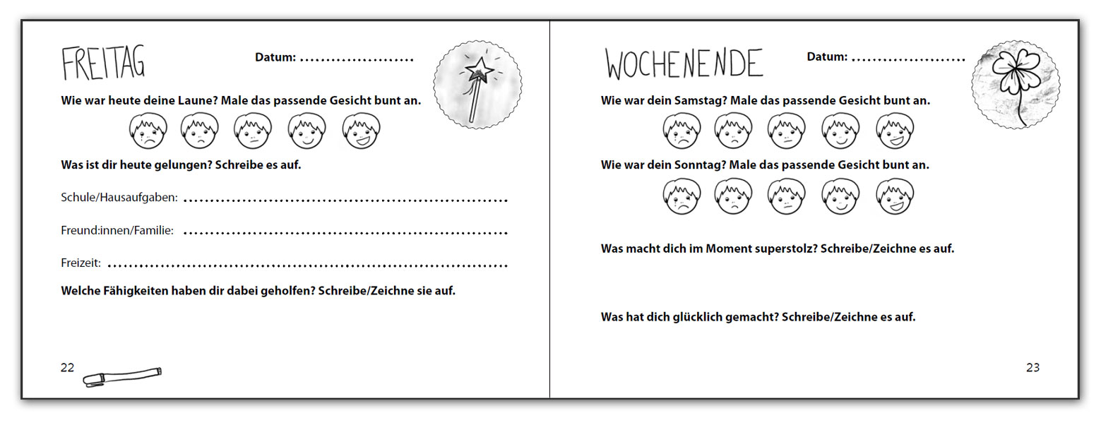 Supergut mit ADHS - Das Turbo-Tagebuch für deine Ressourcen (Innenansicht)