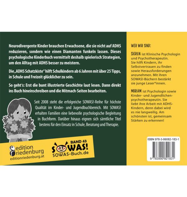 ADHS Schatzkiste - Das Mitmach-Buch für mehr Funkeln in deinem Leben (Cover Rückseite)