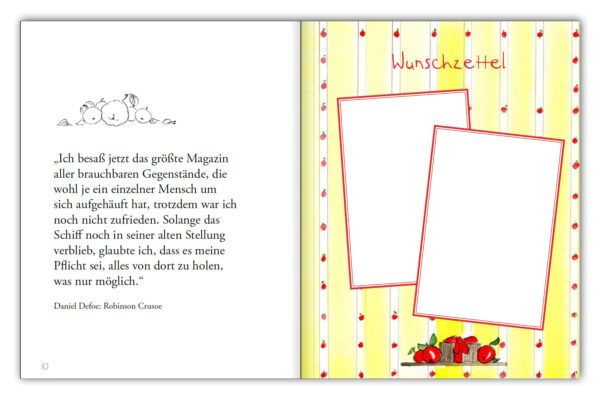Das Wunschzettelbuch - Für alle deine Wünsche! (Innenansicht)